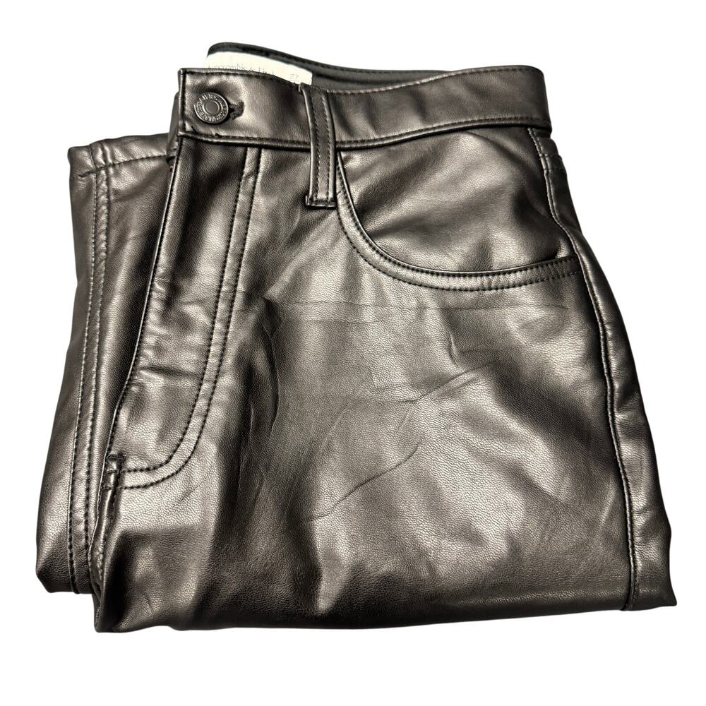 Abercrombie + Fitch Pants Womens 4 / 27 Faux Leather 90's Straight Ultra Hi Rise